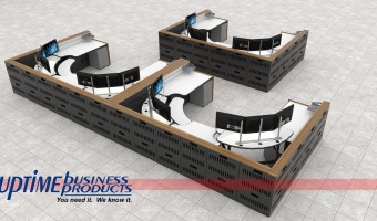 Multi Position Control Room Console Array, top view