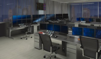 TransAction series technical desks, multiple monitors